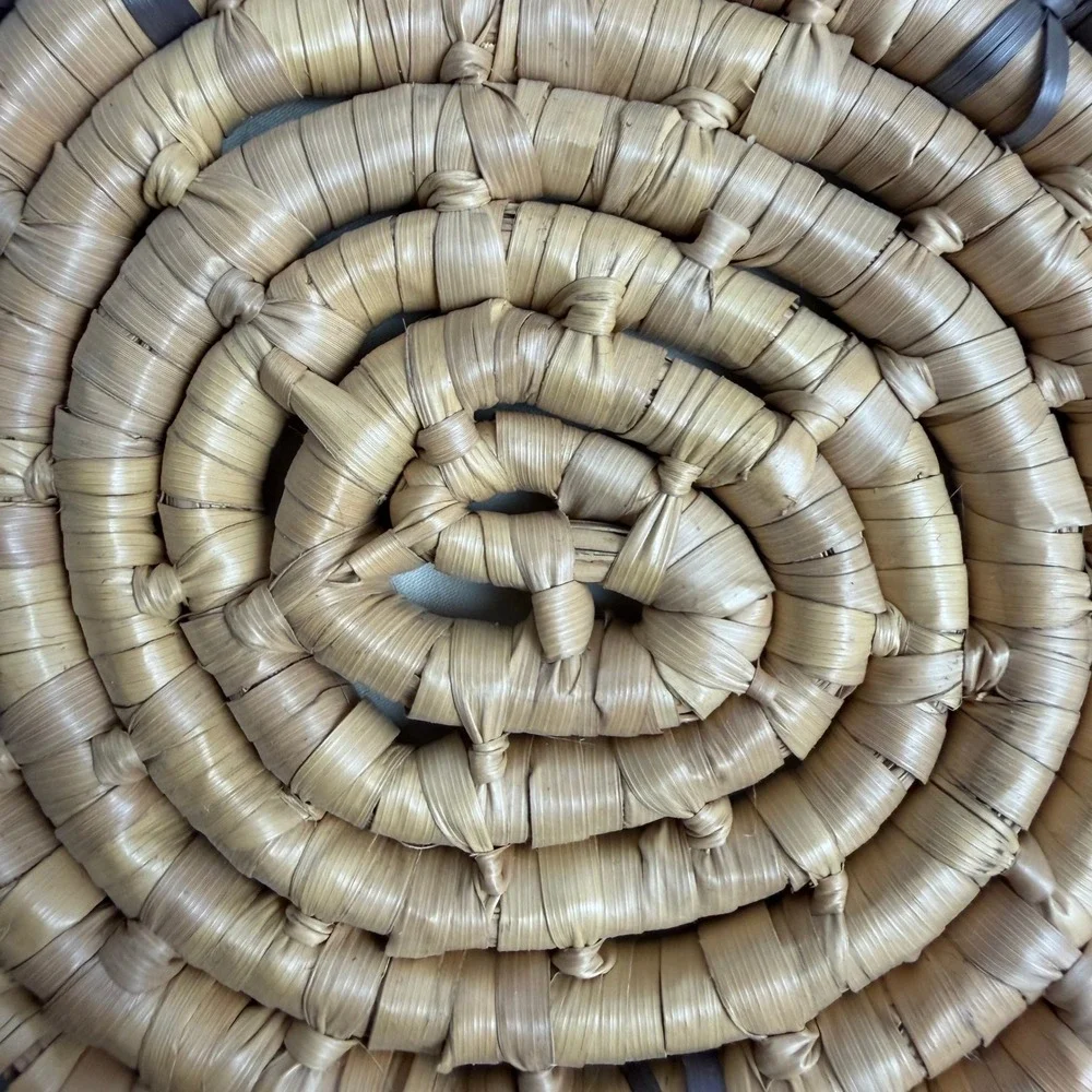 VTG Handwoven Native American Style Coiled Basket Star Design Tribal Gift 11